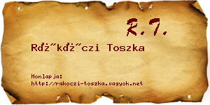 Rákóczi Toszka névjegykártya